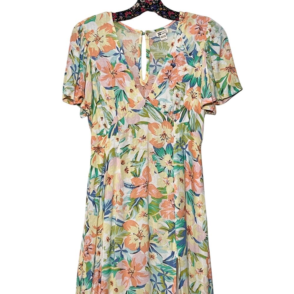 Billabong SZ M Jet Midi Dress Tropical Floral - Picture 3 of 8
